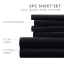 California King Black Essential Colors Microfiber Bed Sheet Set with Extra Pillowcases