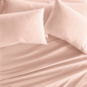 California King Blush Essential Colors Microfiber Bed Sheet Set with Extra Pillowcases