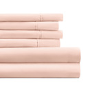 California King Blush Essential Colors Microfiber Bed Sheet Set with Extra Pillowcases