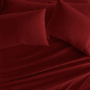 California King Burgundy Essential Colors Microfiber Bed Sheet Set with Extra Pillowcases