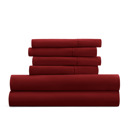 California King Burgundy Essential Colors Microfiber Bed Sheet Set with Extra Pillowcases