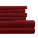 California King Burgundy Essential Colors Microfiber Bed Sheet Set with Extra Pillowcases