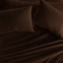 California King Chocolate Essential Colors Microfiber Bed Sheet Set with Extra Pillowcases