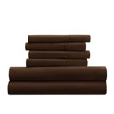 California King Chocolate Essential Colors Microfiber Bed Sheet Set with Extra Pillowcases