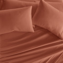 California King Clay Essential Colors Microfiber Bed Sheet Set with Extra Pillowcases