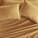 California King Gold Essential Colors Microfiber Bed Sheet Set with Extra Pillowcases