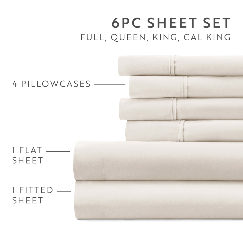 Essential Colors Microfiber Bed Sheet Set with Extra Pillowcases