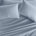 California King Light Blue Essential Colors Microfiber Bed Sheet Set with Extra Pillowcases