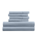 California King Light Blue Essential Colors Microfiber Bed Sheet Set with Extra Pillowcases