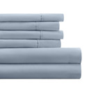 California King Light Blue Essential Colors Microfiber Bed Sheet Set with Extra Pillowcases