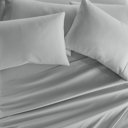 California King Light Gray Essential Colors Microfiber Bed Sheet Set with Extra Pillowcases