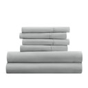 California King Light Gray Essential Colors Microfiber Bed Sheet Set with Extra Pillowcases