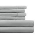 California King Light Gray Essential Colors Microfiber Bed Sheet Set with Extra Pillowcases