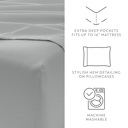 California King Light Gray Essential Colors Microfiber Bed Sheet Set with Extra Pillowcases