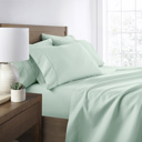 California King Mint Essential Colors Microfiber Bed Sheet Set with Extra Pillowcases