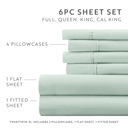 California King Mint Essential Colors Microfiber Bed Sheet Set with Extra Pillowcases