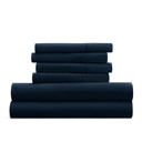 California King Navy Essential Colors Microfiber Bed Sheet Set with Extra Pillowcases