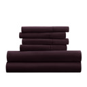 California King Purple Essential Colors Microfiber Bed Sheet Set with Extra Pillowcases