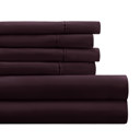 California King Purple Essential Colors Microfiber Bed Sheet Set with Extra Pillowcases