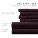 California King Purple Essential Colors Microfiber Bed Sheet Set with Extra Pillowcases