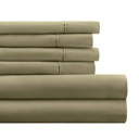 California King Sage Essential Colors Microfiber Bed Sheet Set with Extra Pillowcases