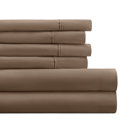 California King Taupe Essential Colors Microfiber Bed Sheet Set with Extra Pillowcases