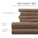 California King Taupe Essential Colors Microfiber Bed Sheet Set with Extra Pillowcases