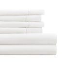 California King White Essential Colors Microfiber Bed Sheet Set with Extra Pillowcases