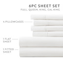 California King White Essential Colors Microfiber Bed Sheet Set with Extra Pillowcases