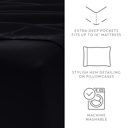 Full/Double Black Essential Colors Microfiber Bed Sheet Set with Extra Pillowcases