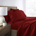 Full/Double Burgundy Essential Colors Microfiber Bed Sheet Set with Extra Pillowcases