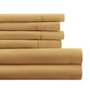 Full/Double Gold Essential Colors Microfiber Bed Sheet Set with Extra Pillowcases