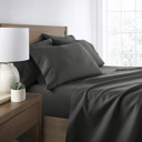 Full/Double Gray Essential Colors Microfiber Bed Sheet Set with Extra Pillowcases