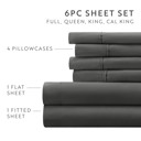 Full/Double Gray Essential Colors Microfiber Bed Sheet Set with Extra Pillowcases