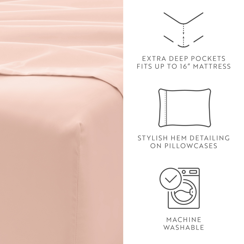 Essential Colors Microfiber Bed Sheet Set with Extra Pillowcases