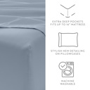 King Light Blue Essential Colors Microfiber Bed Sheet Set with Extra Pillowcases