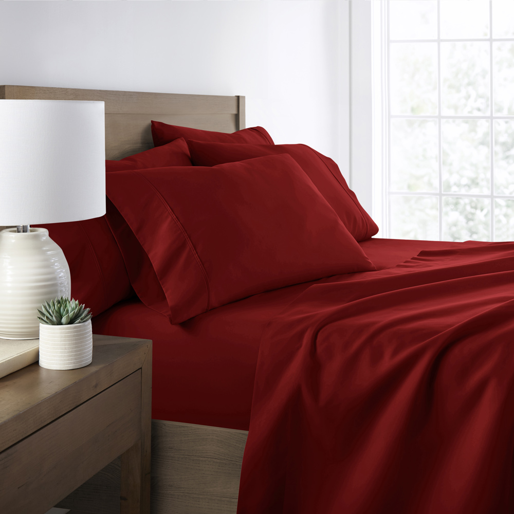 Essential Colors Microfiber Bed Sheet Set with Extra Pillowcases