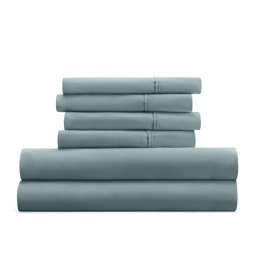 Essential Colors Microfiber Bed Sheet Set with Extra Pillowcases