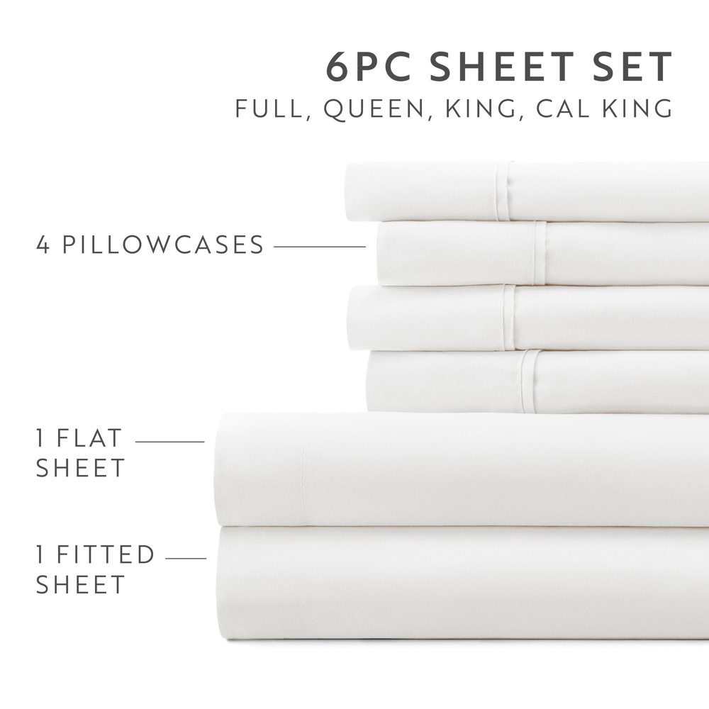 Essential Colors Microfiber Bed Sheet Set with Extra Pillowcases