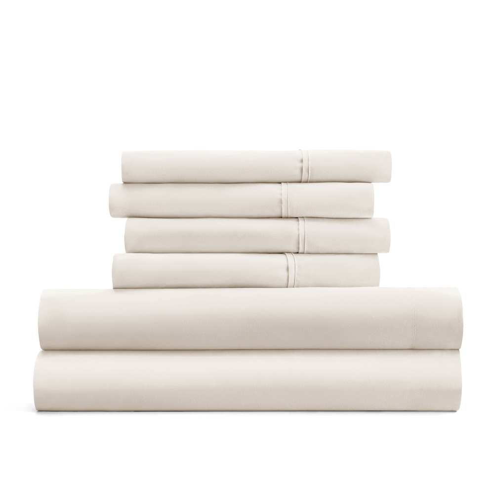 Essential Colors Microfiber Bed Sheet Set with Extra Pillowcases