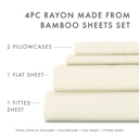 California King Ivory 100% Rayon From Bamboo Silky Soft Sheet Set