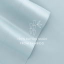 California King Light Blue 100% Rayon From Bamboo Silky Soft Sheet Set