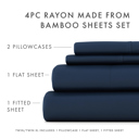 California King Navy 100% Rayon From Bamboo Silky Soft Sheet Set