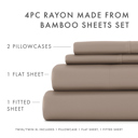 California King Taupe 100% Rayon From Bamboo Silky Soft Sheet Set