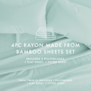 California King Aqua 100% Rayon From Bamboo Silky Soft Sheet Set