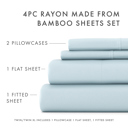 Full/Double Light Blue 100% Rayon From Bamboo Silky Soft Sheet Set