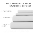 Full/Double Light Gray 100% Rayon From Bamboo Silky Soft Sheet Set