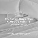 Full/Double Light Gray 100% Rayon From Bamboo Silky Soft Sheet Set