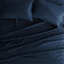 Full/Double Navy 100% Rayon From Bamboo Silky Soft Sheet Set