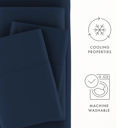 Full/Double Navy 100% Rayon From Bamboo Silky Soft Sheet Set